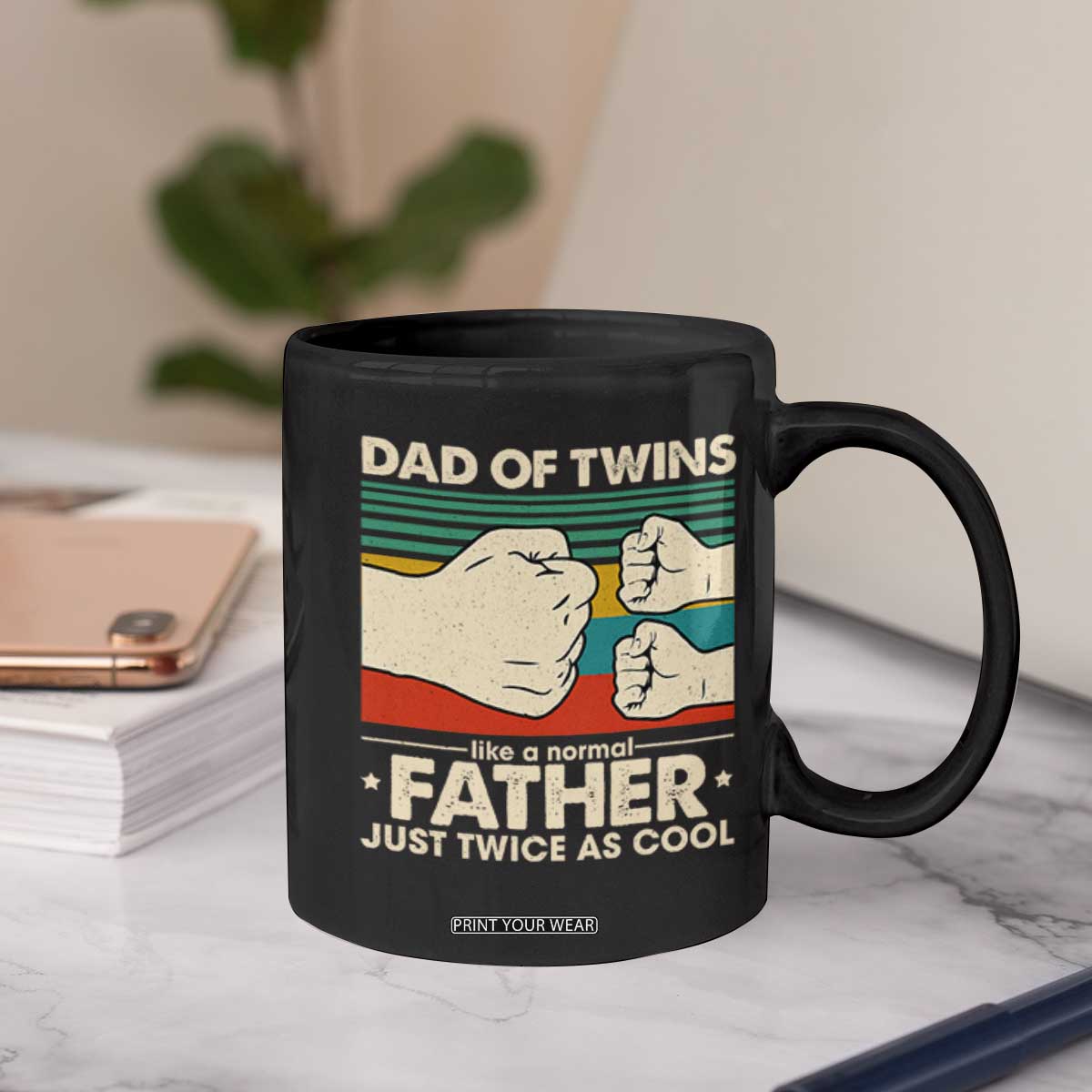Retro Twin Dad Coffee Mug Like A Normal But Just Twice As Cool TS10 Print Your Wear