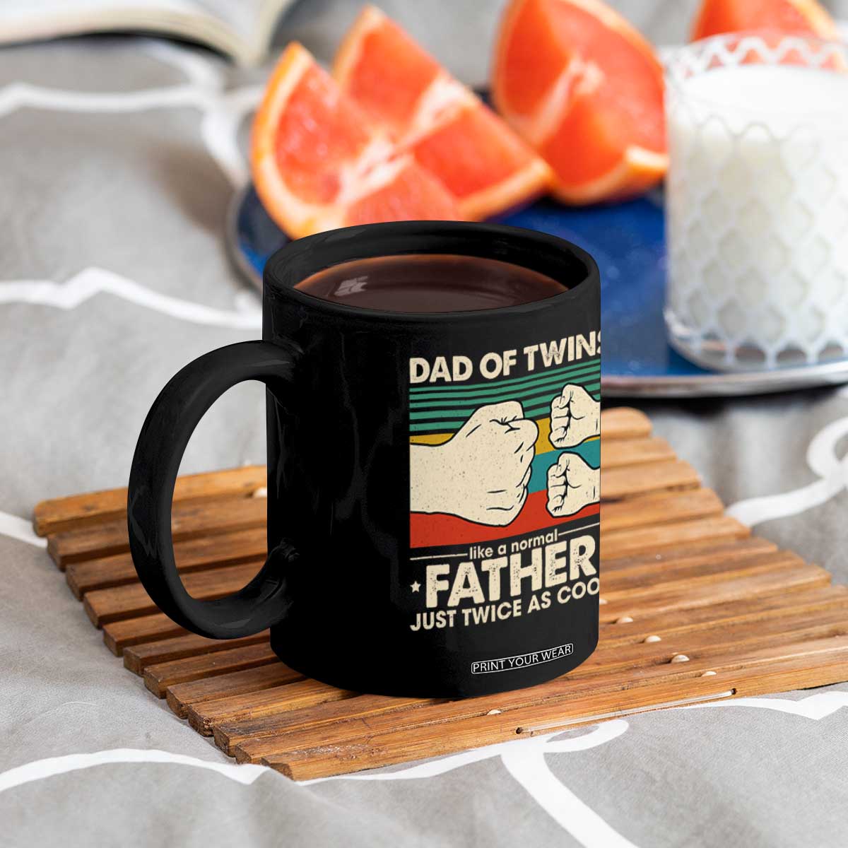 Retro Twin Dad Coffee Mug Like A Normal But Just Twice As Cool TS10 Print Your Wear