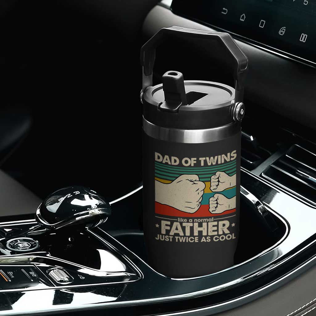 Retro Twin Dad Flip Straw Tumbler Like A Normal But Just Twice As Cool TS10 Print Your Wear