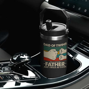 Retro Twin Dad Flip Straw Tumbler Like A Normal But Just Twice As Cool TS10 Print Your Wear