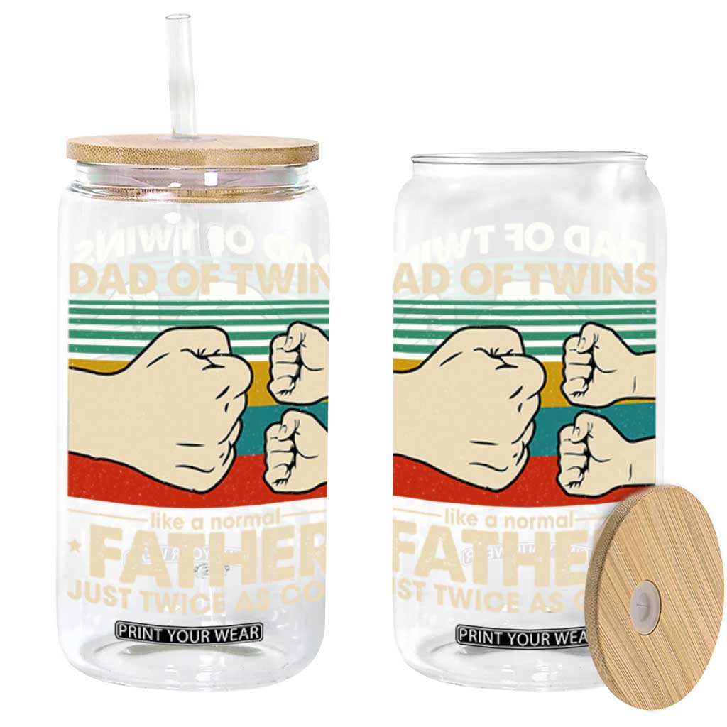 Retro Twin Dad Glass Can Like A Normal But Just Twice As Cool TS10 Black Print Your Wear