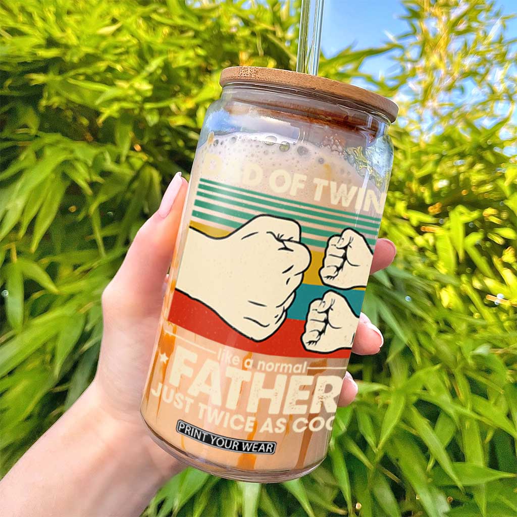 Retro Twin Dad Glass Can Like A Normal But Just Twice As Cool TS10 Print Your Wear