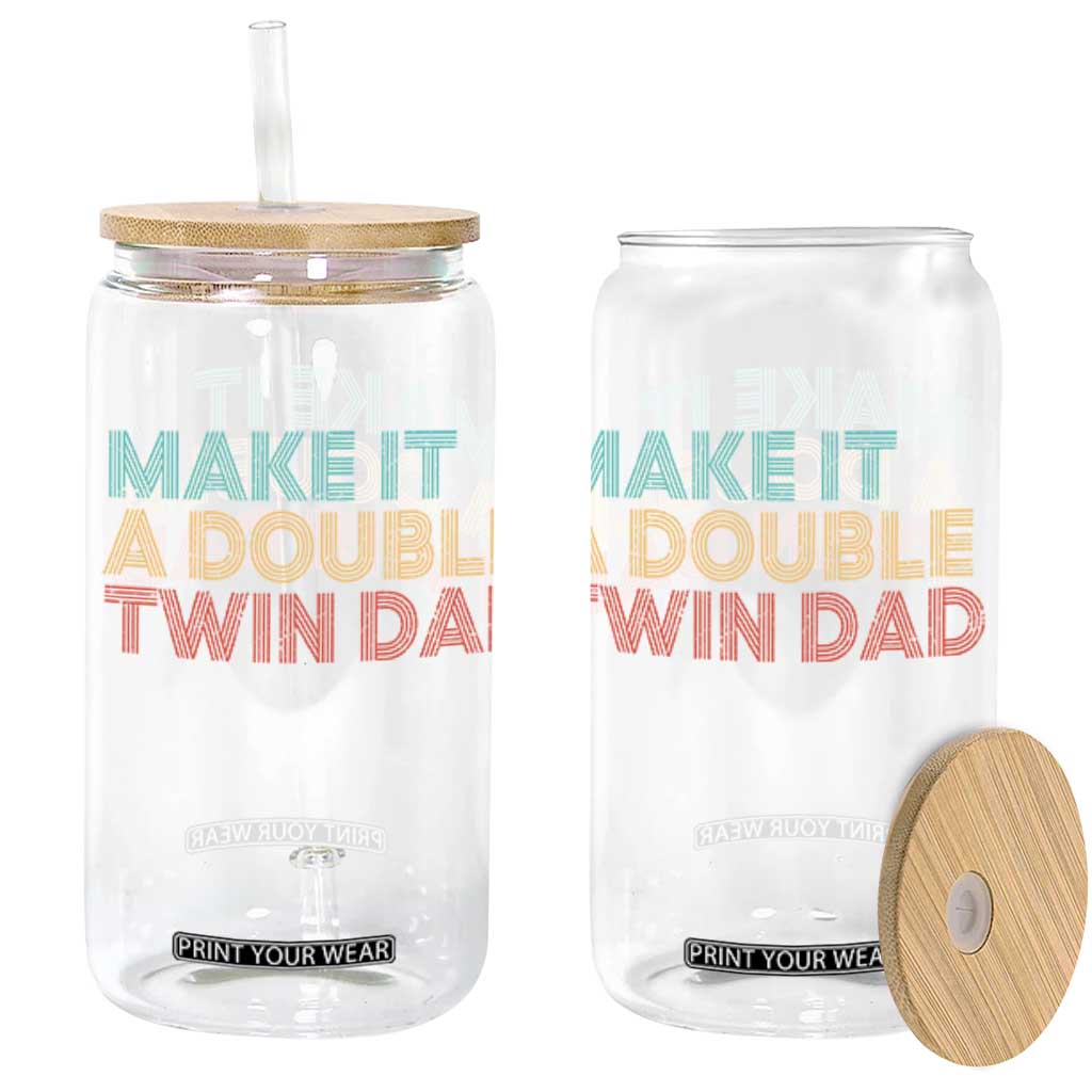 Retro Twin Dad Glass Can Make It A Double Funny Fathers Day TS10 Black Print Your Wear