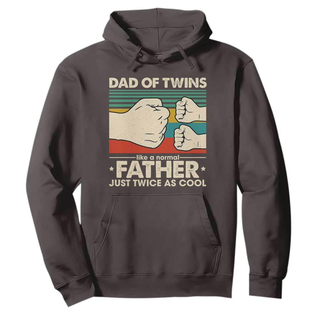 Retro Twin Dad Hoodie Like A Normal But Just Twice As Cool TS10 Dark Chocolate Print Your Wear