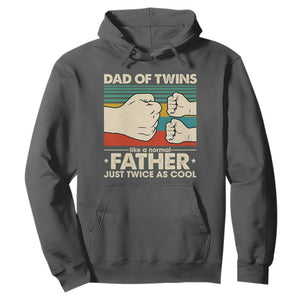 Retro Twin Dad Hoodie Like A Normal But Just Twice As Cool TS10 Dark Heather Print Your Wear