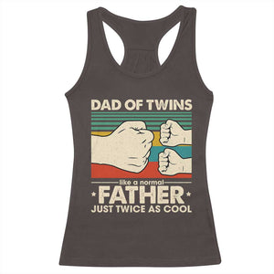 Retro Twin Dad Racerback Tank Top Like A Normal But Just Twice As Cool TS10 Dark Chocolate Print Your Wear