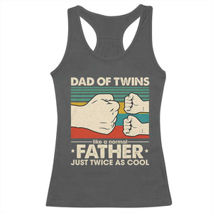 Retro Twin Dad Racerback Tank Top Like A Normal But Just Twice As Cool TS10 Dark Heather Print Your Wear