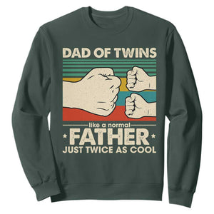 Retro Twin Dad Sweatshirt Like A Normal But Just Twice As Cool TS10 Dark Forest Green Print Your Wear