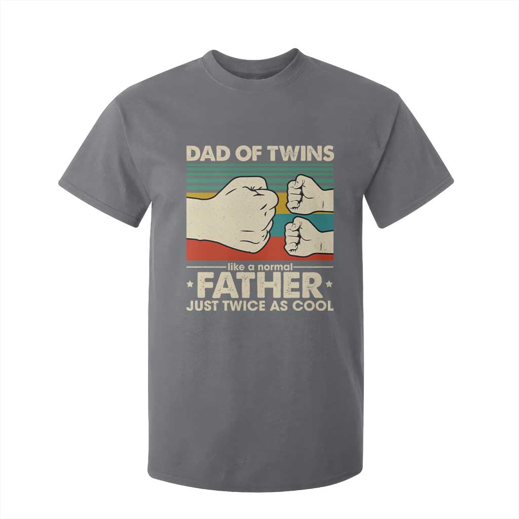 Retro Twin Dad T Shirt For Kid Like A Normal But Just Twice As Cool TS10 Charcoal Print Your Wear