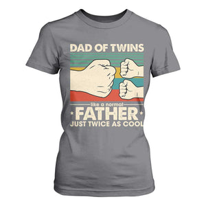 Retro Twin Dad T Shirt For Women Like A Normal But Just Twice As Cool TS10 Charcoal Print Your Wear