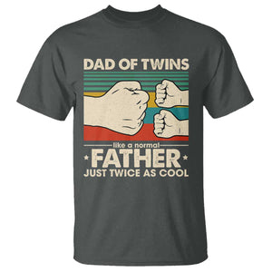 Retro Twin Dad T Shirt Like A Normal But Just Twice As Cool TS10 Dark Heather Print Your Wear
