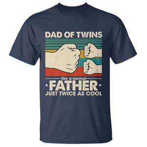 Retro Twin Dad T Shirt Like A Normal But Just Twice As Cool TS10 Navy Print Your Wear