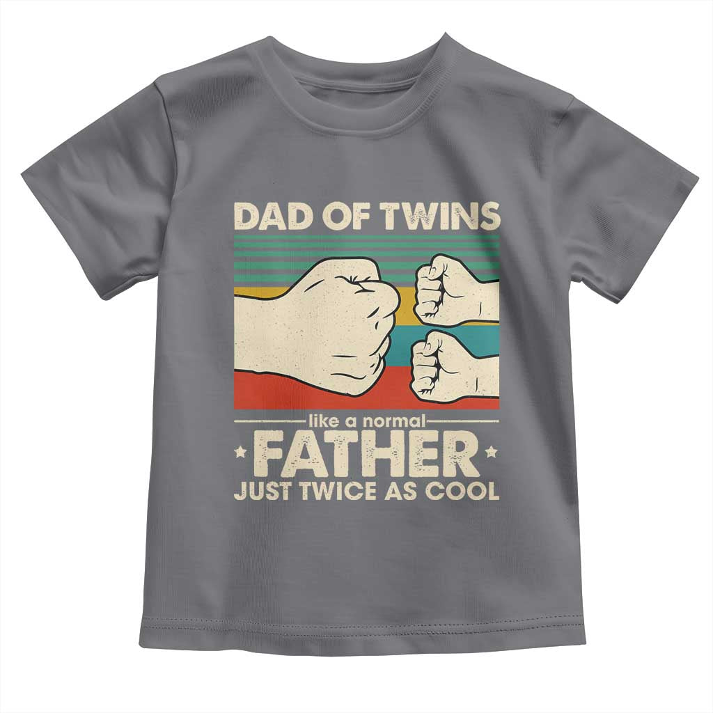 Retro Twin Dad Toddler T Shirt Like A Normal But Just Twice As Cool TS10 Charcoal Print Your Wear