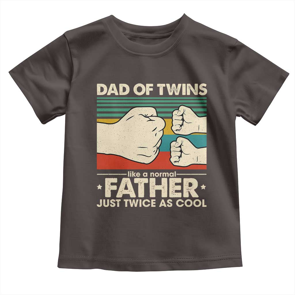 Retro Twin Dad Toddler T Shirt Like A Normal But Just Twice As Cool TS10 Dark Chocolate Print Your Wear
