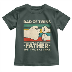 Retro Twin Dad Toddler T Shirt Like A Normal But Just Twice As Cool TS10 Dark Forest Green Print Your Wear