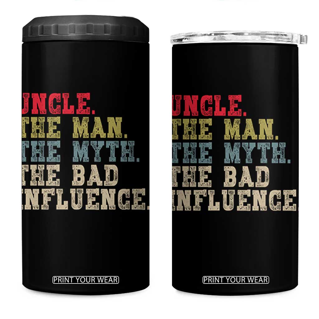 Retro Uncle 4 in 1 Can Cooler Tumbler Best Funny Uncle Fathers Day TS10 One Size: 16 oz Black Print Your Wear