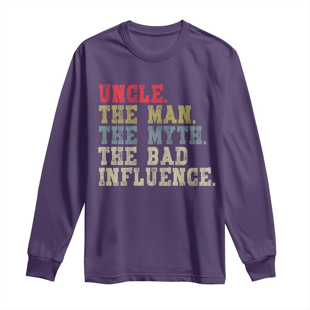 Retro Uncle Long Sleeve Shirt Best Funny Uncle Fathers Day TS10 Purple Print Your Wear