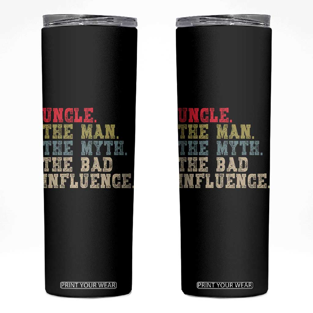 Retro Uncle Skinny Tumbler Best Funny Uncle Fathers Day TS10 Black Print Your Wear