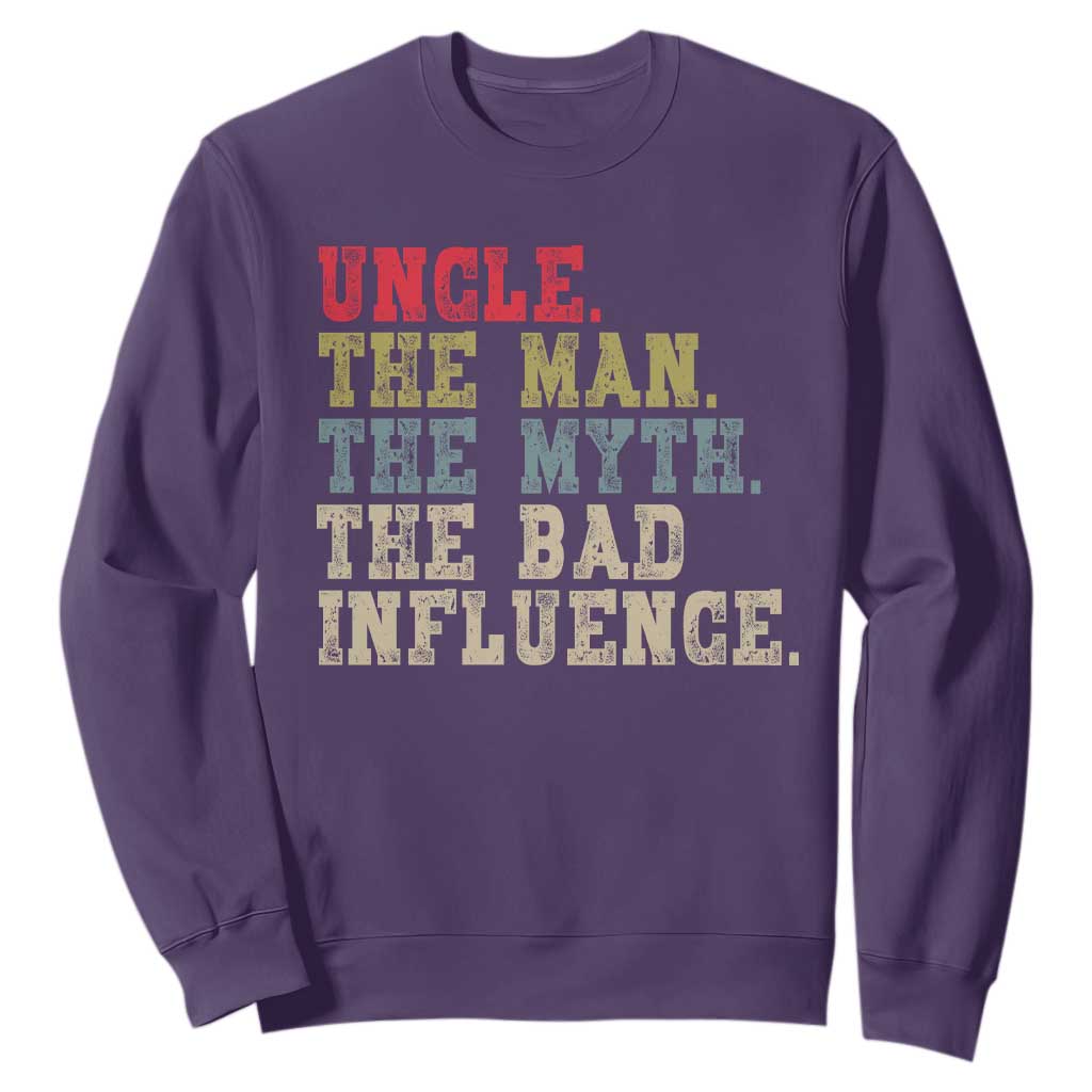 Retro Uncle Sweatshirt Best Funny Uncle Fathers Day TS10 Purple Print Your Wear