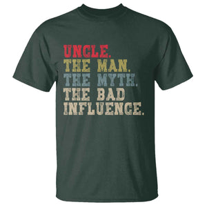 Retro Uncle T Shirt Best Funny Uncle Fathers Day TS10 Dark Forest Green Print Your Wear