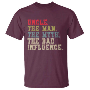 Retro Uncle T Shirt Best Funny Uncle Fathers Day TS10 Maroon Print Your Wear