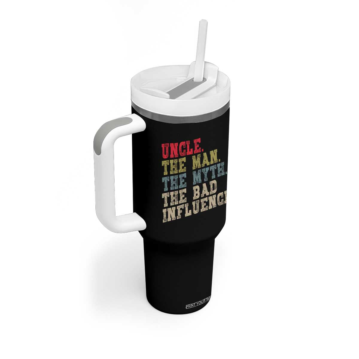 Retro Uncle Tumbler With Handle Best Funny Uncle Fathers Day TS10 Print Your Wear