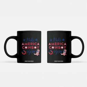 Retro Western Cowboys Coffee Mug Make America A Cowboy Again Country Lifestyle Rodeo TS02 Black Print Your Wear