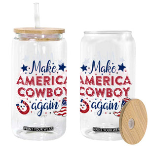 Retro Western Cowboys Glass Can Make America A Cowboy Again Country Lifestyle Rodeo TS02 Black Print Your Wear