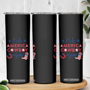 Retro Western Cowboys Skinny Tumbler Make America A Cowboy Again Country Lifestyle Rodeo TS02 Print Your Wear