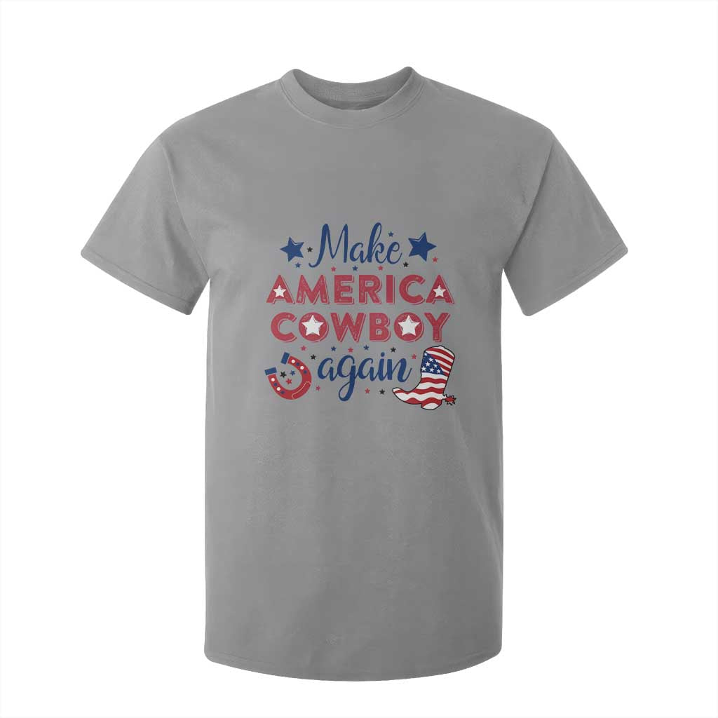 Retro Western Cowboys T Shirt For Kid Make America A Cowboy Again Country Lifestyle Rodeo TS02 Sport Gray Print Your Wear