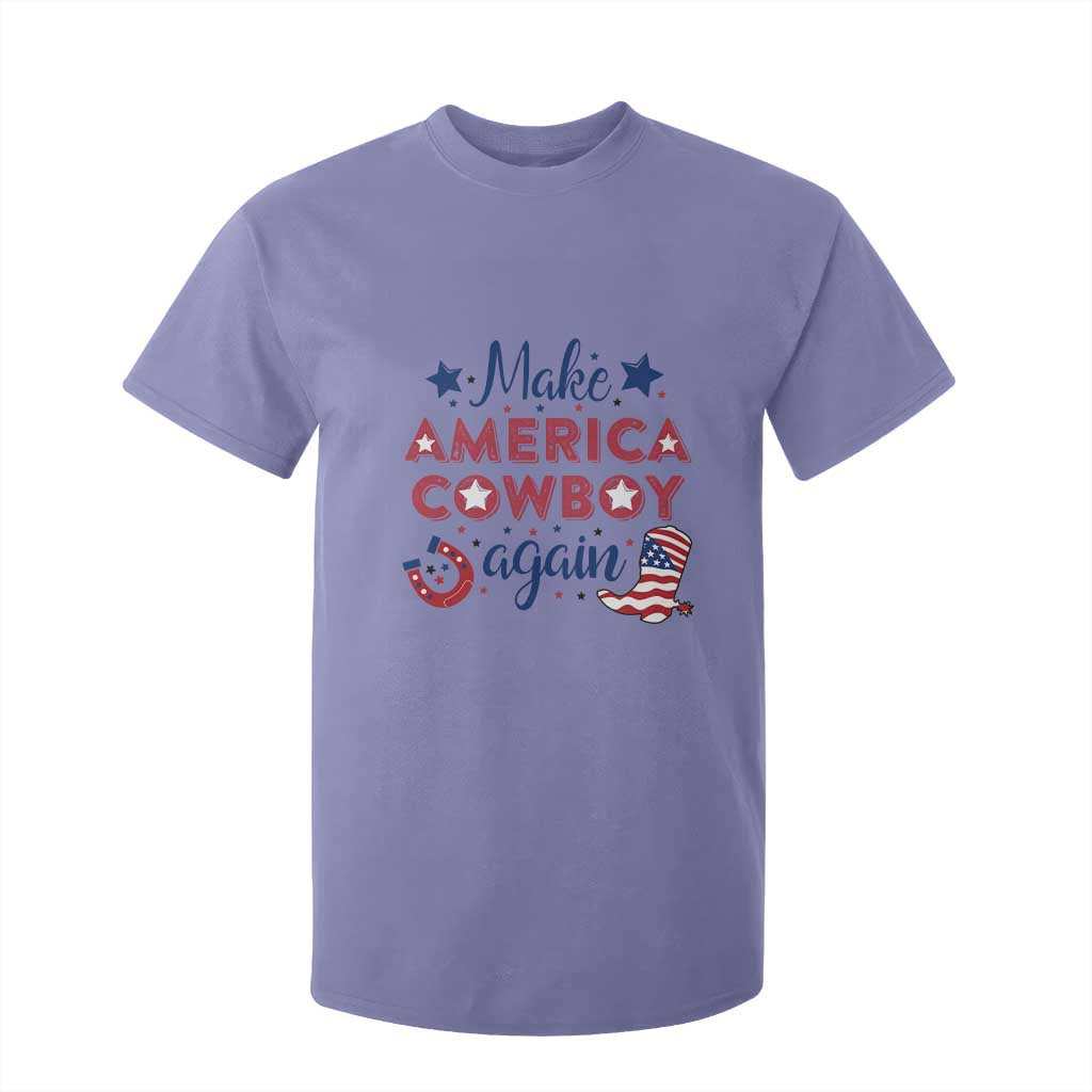 Retro Western Cowboys T Shirt For Kid Make America A Cowboy Again Country Lifestyle Rodeo TS02 Violet Print Your Wear