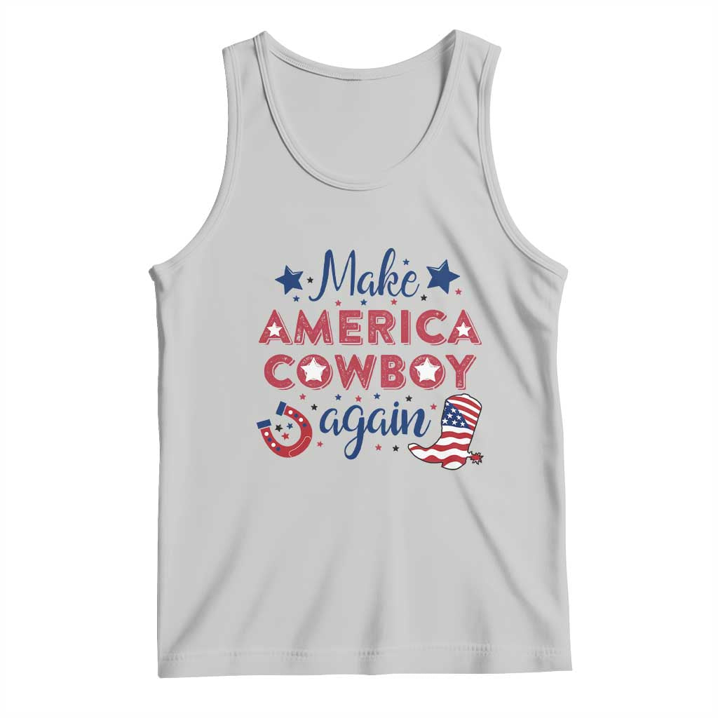 Retro Western Cowboys Tank Top Make America A Cowboy Again Country Lifestyle Rodeo TS02 Ash Print Your Wear