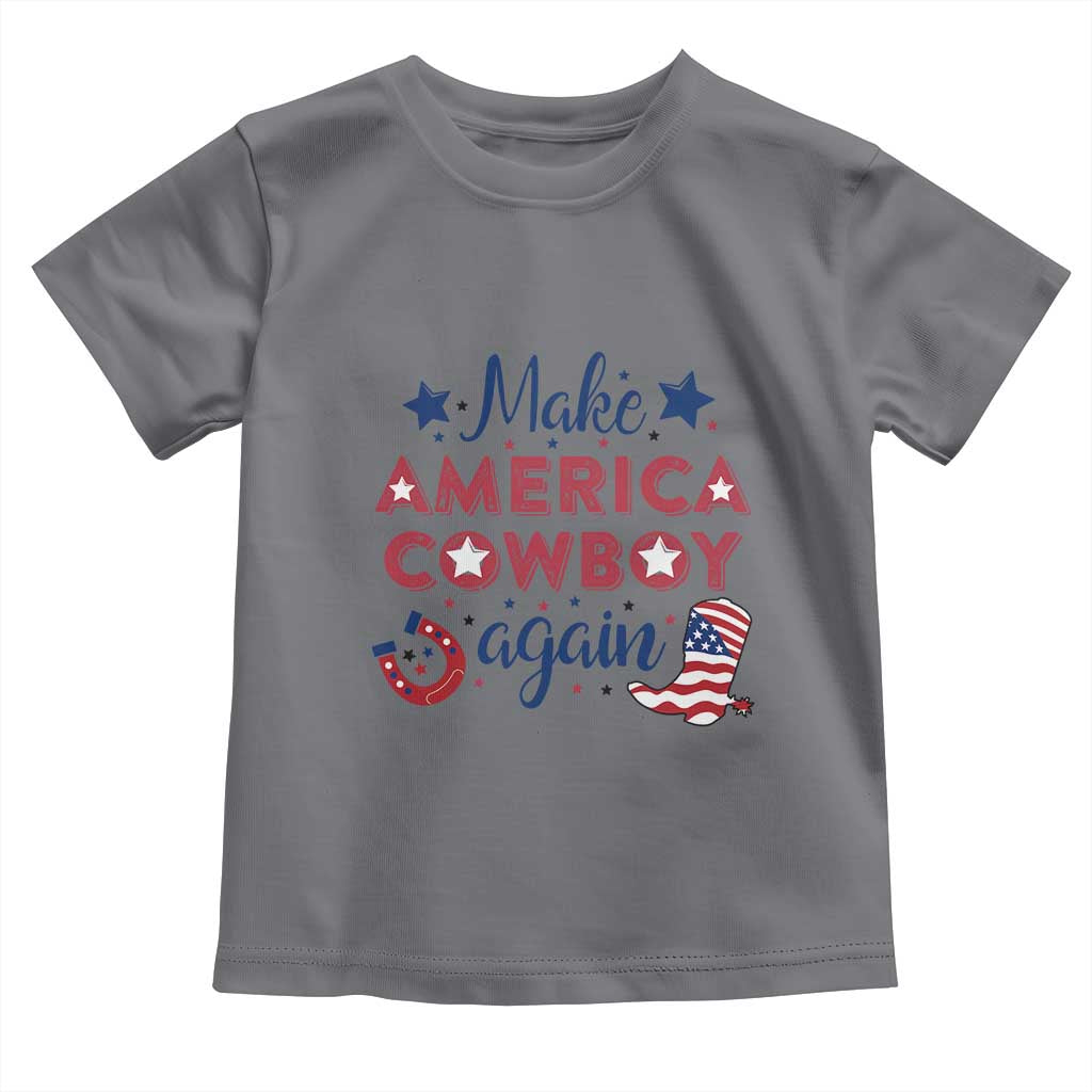 Retro Western Cowboys Toddler T Shirt Make America A Cowboy Again Country Lifestyle Rodeo TS02 Charcoal Print Your Wear