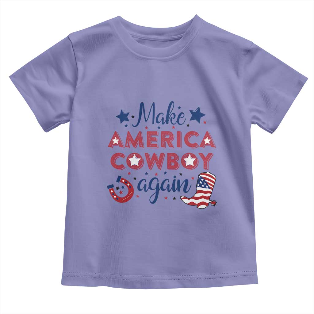 Retro Western Cowboys Toddler T Shirt Make America A Cowboy Again Country Lifestyle Rodeo TS02 Violet Print Your Wear