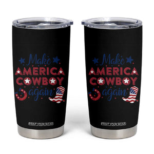 Retro Western Cowboys Tumbler Cup Make America A Cowboy Again Country Lifestyle Rodeo TS02 Black Print Your Wear