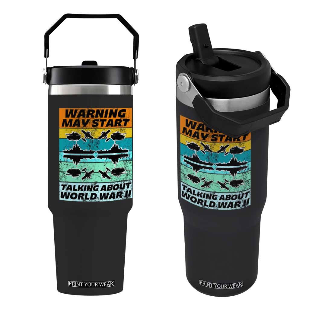 Retro World War 2 Memorabilia Flip Straw Tumbler May Start Talking About WWII WW2 Gear TS02 One Size: 30 oz Black Print Your Wear