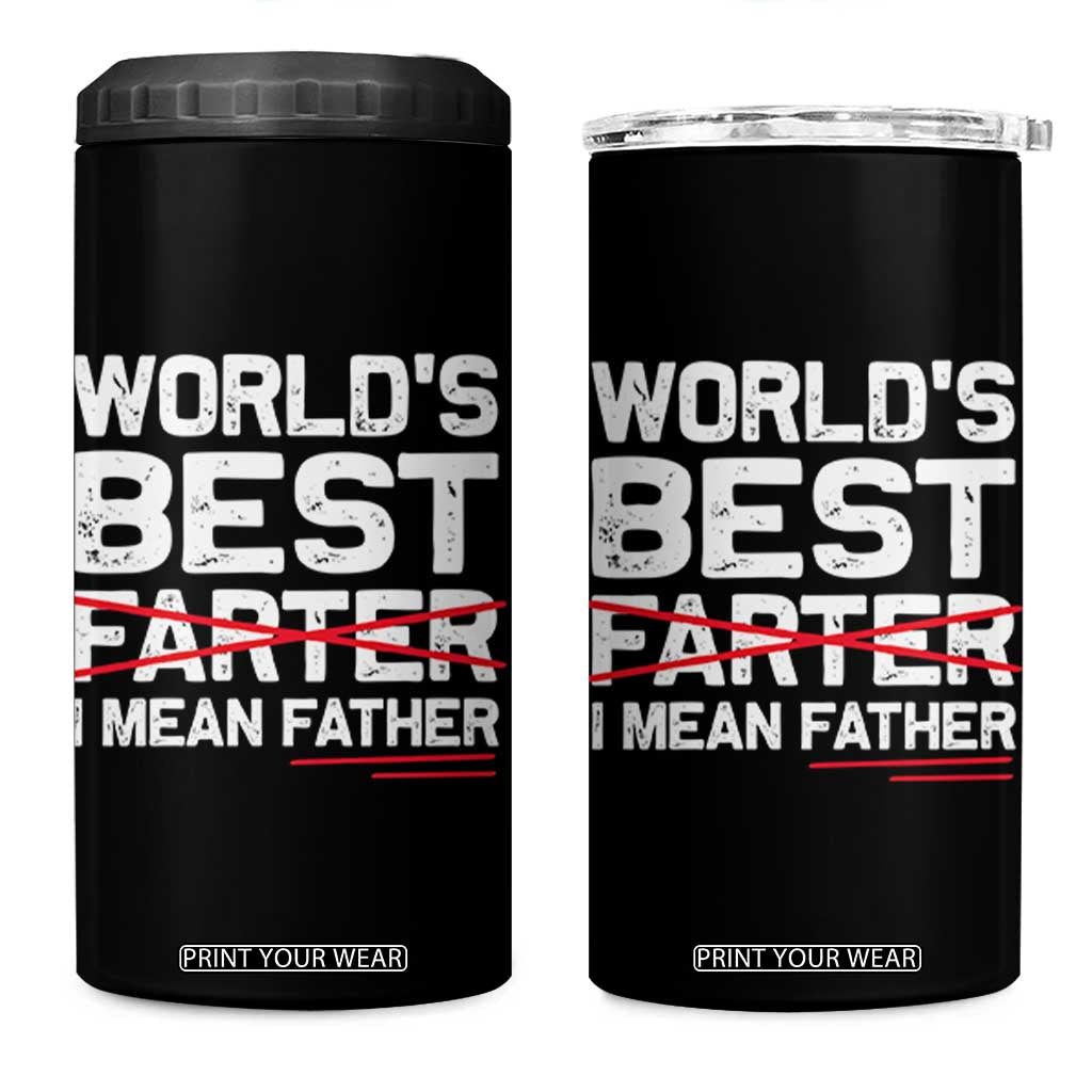 Retro World's Best Farter I Mean Father 4 in 1 Can Cooler Tumbler Funny Best Dad TS10 One Size: 16 oz Black Print Your Wear