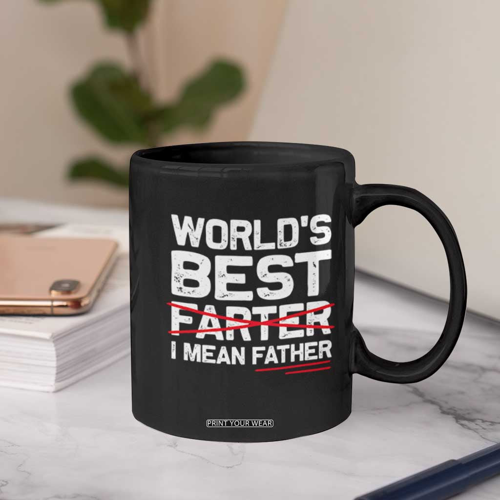 Retro World's Best Farter I Mean Father Coffee Mug Funny Best Dad TS10 Print Your Wear