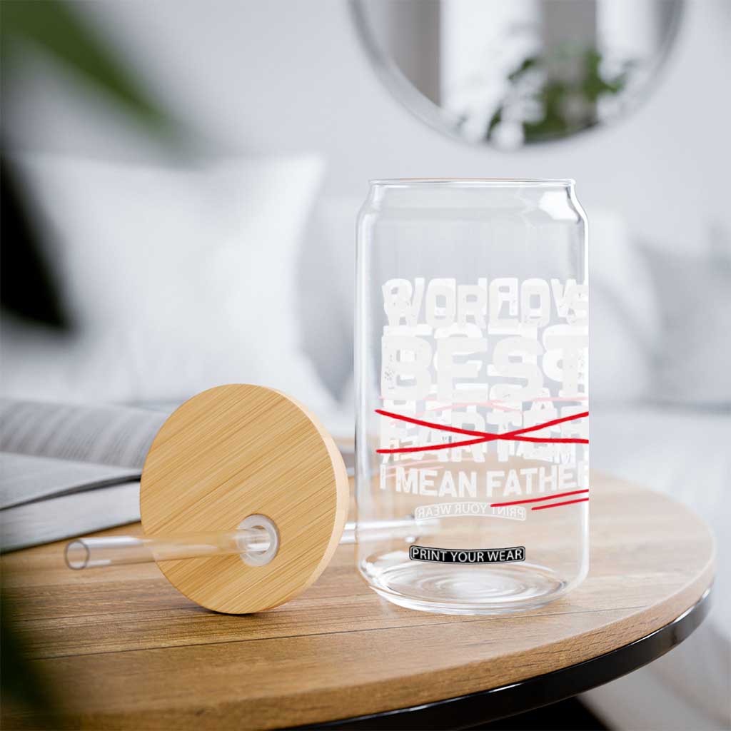 Retro World's Best Farter I Mean Father Glass Can Funny Best Dad TS10 Print Your Wear