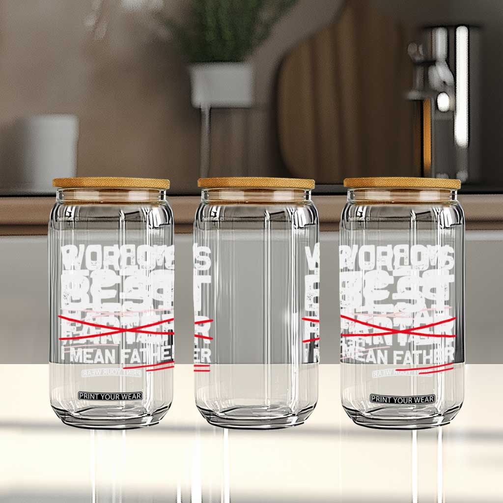 Retro World's Best Farter I Mean Father Glass Can Funny Best Dad TS10 Print Your Wear