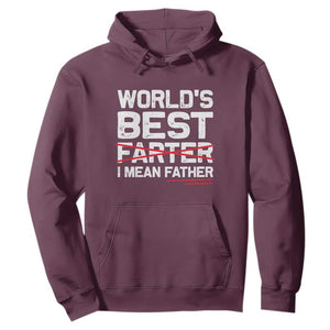 Retro World's Best Farter I Mean Father Hoodie Funny Best Dad TS10 Maroon Print Your Wear