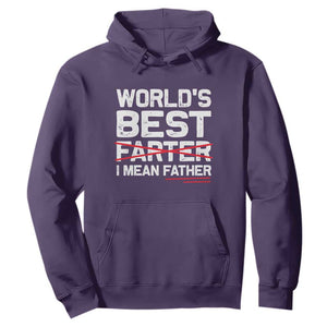 Retro World's Best Farter I Mean Father Hoodie Funny Best Dad TS10 Purple Print Your Wear