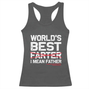 Retro World's Best Farter I Mean Father Racerback Tank Top Funny Best Dad TS10 Dark Heather Print Your Wear