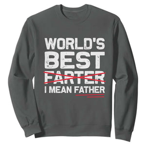Retro World's Best Farter I Mean Father Sweatshirt Funny Best Dad TS10 Dark Heather Print Your Wear