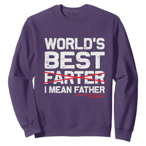 Retro World's Best Farter I Mean Father Sweatshirt Funny Best Dad TS10 Purple Print Your Wear