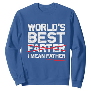 Retro World's Best Farter I Mean Father Sweatshirt Funny Best Dad TS10 Royal Blue Print Your Wear