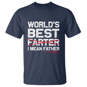 Retro World's Best Farter I Mean Father T Shirt Funny Best Dad TS10 Navy Print Your Wear