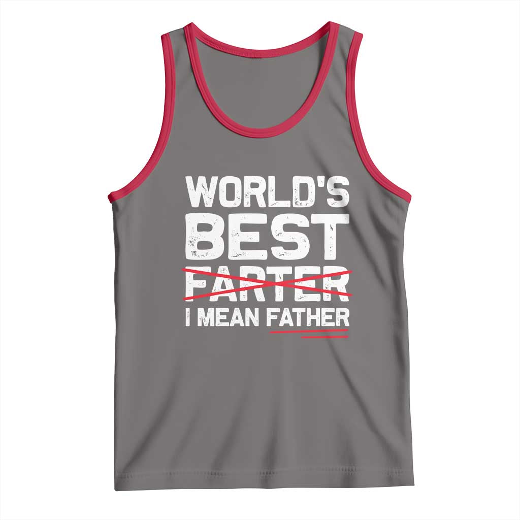 Retro World's Best Farter I Mean Father Tank Top Funny Best Dad TS10 Deep Heather Red Print Your Wear
