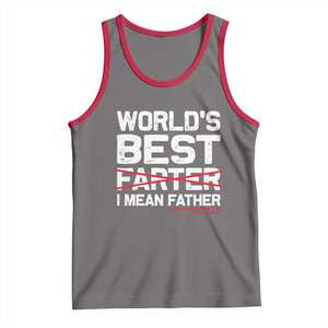 Retro World's Best Farter I Mean Father Tank Top Funny Best Dad TS10 Deep Heather Red Print Your Wear