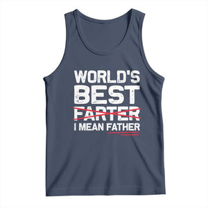 Retro World's Best Farter I Mean Father Tank Top Funny Best Dad TS10 Navy Print Your Wear